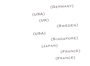Taetowiermagazin (Germany)
Skin & Ink (USA)
Total Tattoo (UK)
Scandinavian Tattoo (Sweden)
Urban Ink (USA)
Asian Geographic (Singapore)
Tattoo Burst (Japan)
Rise Tattoo Magazine (France)
Tatouage Magazine (France)